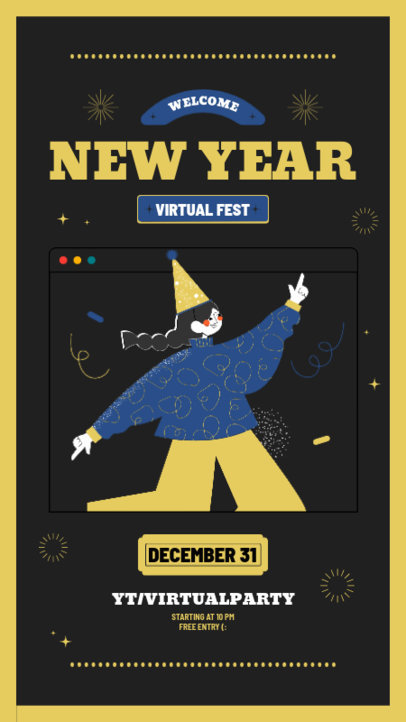 New Year-Themed Instagram Story Design Template for a Virtual Fest 