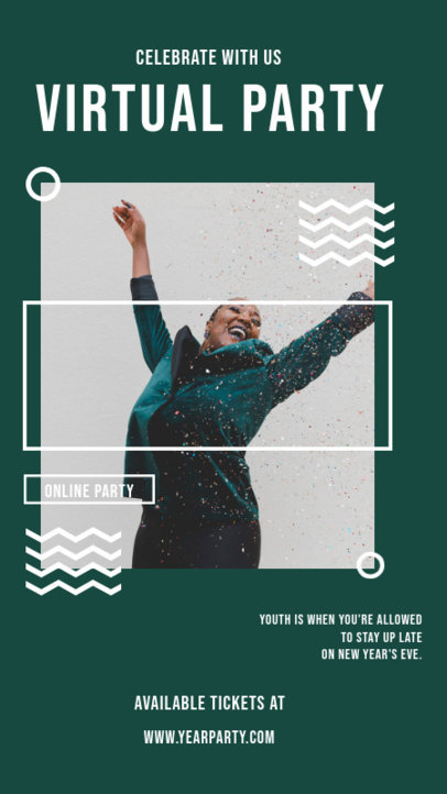Instagram Story Template to Celebrate the New Year on a Virtual Party