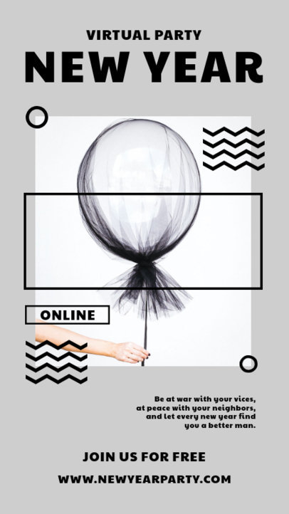 Trendy Instagram Story Template for a Free New Year Party