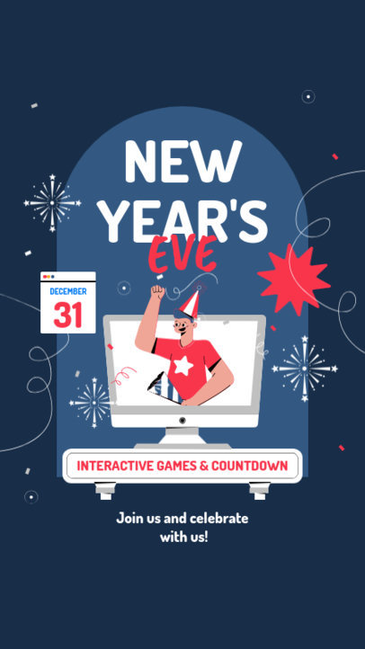 Instagram Story Maker for a New Year's Eve Party Virtual Invitation