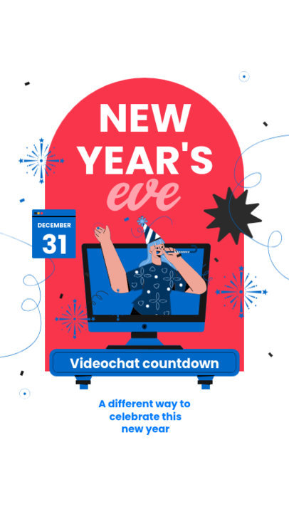 Illustrated Instagram Story Creator for a Virtual New Year's Eve Party