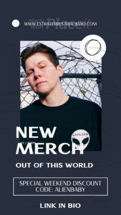 Instagram Story Video Generator to Promote a Rock Band's Merch Sale 