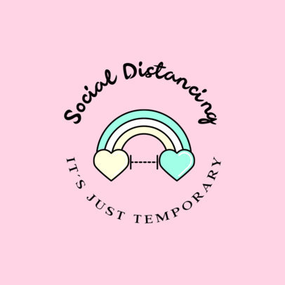 Logo Template Featuring a Social Distancing Message and a Simple Layout