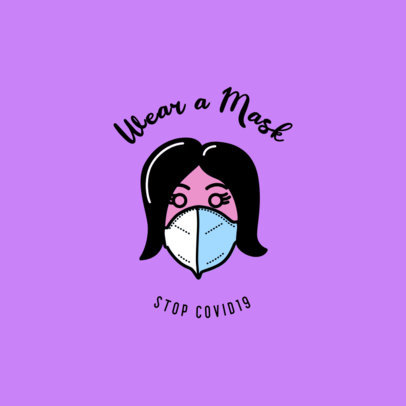 Logo Creator with an Illustration Encouraging the Use of a Face Mask