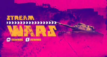 War-Themed Twitch Banner Template for a Gaming Streamer 3226g