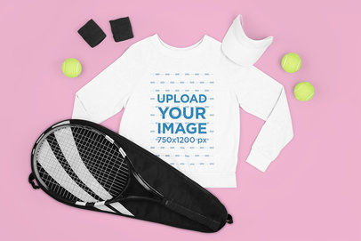Mockup of a Sweatshirt with Tennis Training Gear