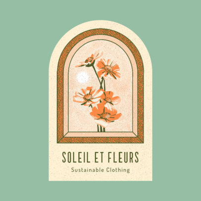 Logo Template for Sustainable Clothing Brands Featuring Botanical Graphics 