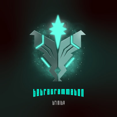 Gaming Logo Template with an Emblem from Outer Space