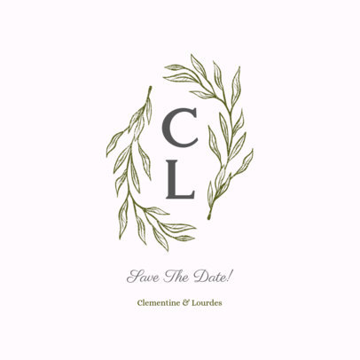 Simple Nuptial Logo Template with Beautiful Branches