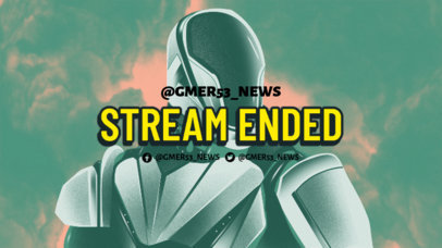 Illustrated Twitch Offline Banner Maker Featuring a Futuristic Character 3221c