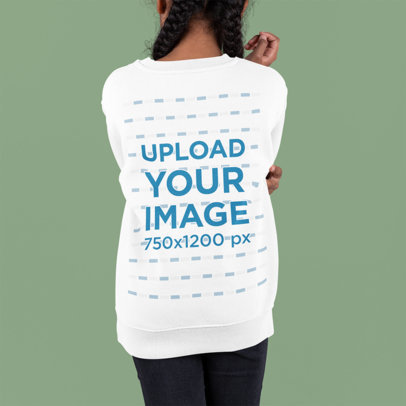 Back-View Mockup of a Girl Wearing a Sweatshirt at a Studio m897