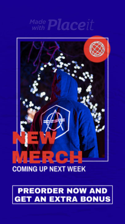 Instagram Story Video Template for a Rap Music Artist's Merch Promo 