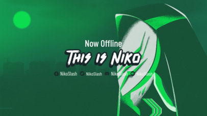 Twitch Offline Banner Creator for Gamers Featuring a Cool Illustrated Character 3221h