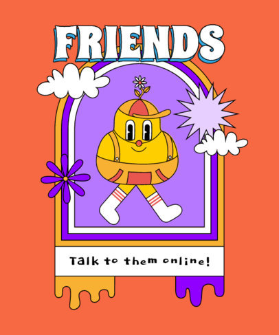 T-Shirt Design Maker Featuring Psychedelic Cartoon Characters 