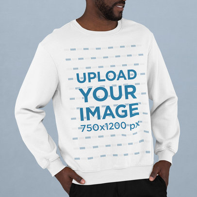 Sweatshirt Mockup of a Bearded Man Standing in a Studio