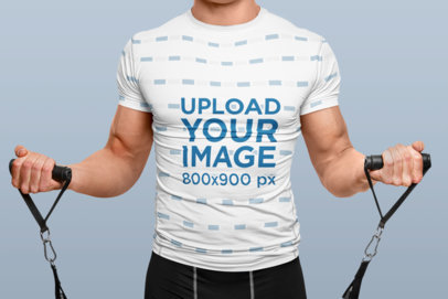Cropped Face Mockup of an Athletic Man with a T-Shirt 