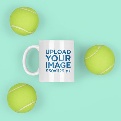 11 oz Coffee Mug Featuring Tennis Balls m682