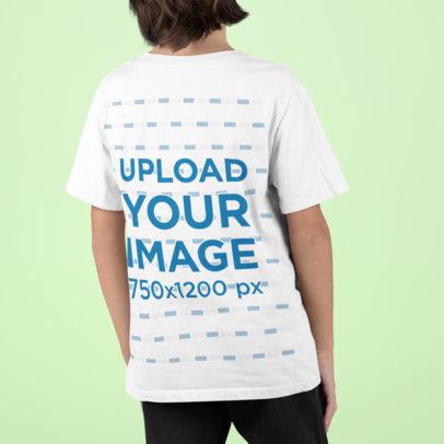 Back View Mockup Featuring a Kid with Long Hair Wearing a T-Shirt m860