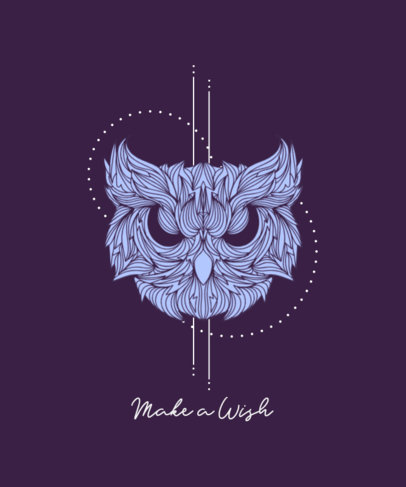 Mandala T-Shirt Design Template with an Illustrated Owl