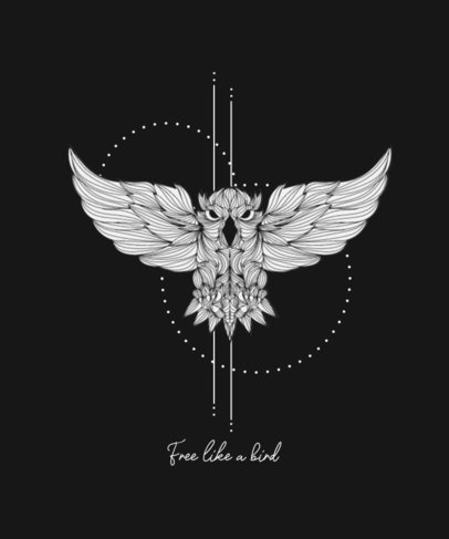 Mandala T-Shirt Design Template Featuring an Owl and a Quote