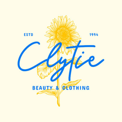 Company Logo Maker with Engraved Flowers and Nature Motives