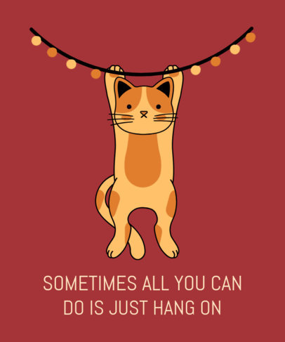Funny T-Shirt Design Creator with a Hanging Cat Graphic