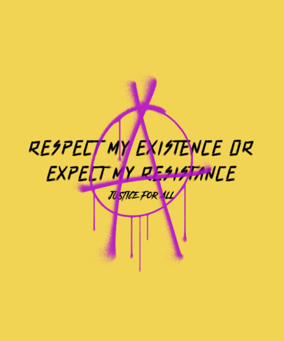 T-Shirt Design Maker Featuring a Justice Quote and a Graffiti-Style Graphic 3247i