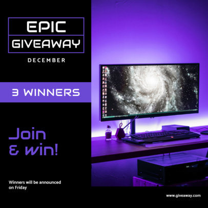 Instagram Post Maker for a Gaming-Related Giveaway