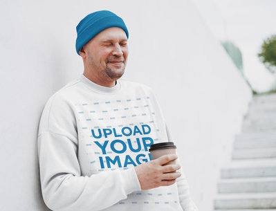 Sweatshirt Mockup of a Man Making a Funny Face 