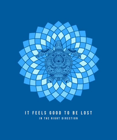 Mandala T-Shirt Design Generator Featuring a Sea Turtle Illustration 