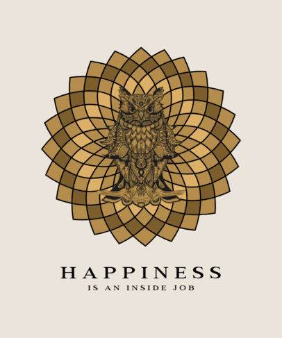 T-Shirt Design Generator Featuring a Mandala-Style Owl Graphic 