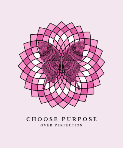 Mandala T-Shirt Design Maker Featuring a Butterfly Illustration 