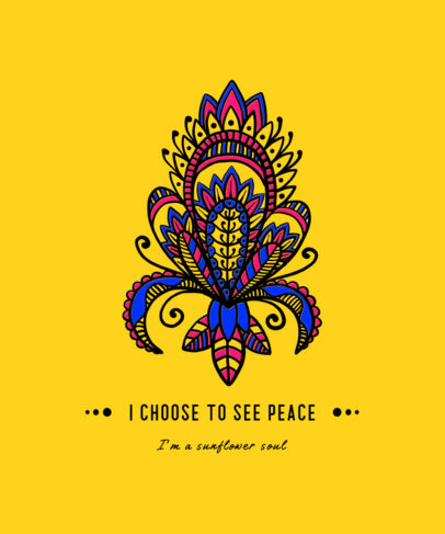 T-Shirt Design Maker Featuring a Mandala and a Quote 