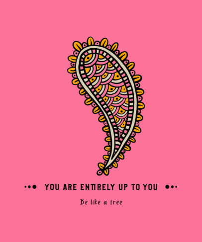 T-Shirt Design Template Featuring a Mandala-Style Illustration 