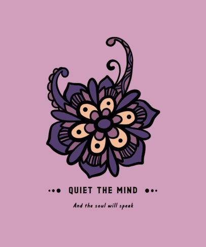 Quote T-Shirt Design Template Featuring a Mandala Clipart