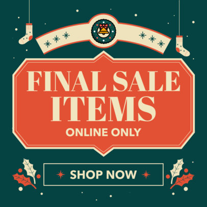 Instagram Post Design Template for a Xmas Sale Announcement