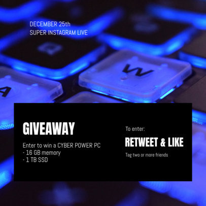 Gaming-Themed Instagram Post Template to Promote a Giveaway