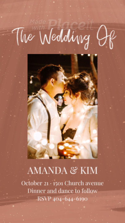 Instagram Story Video Template with Sparkles for a Wedding Announcement