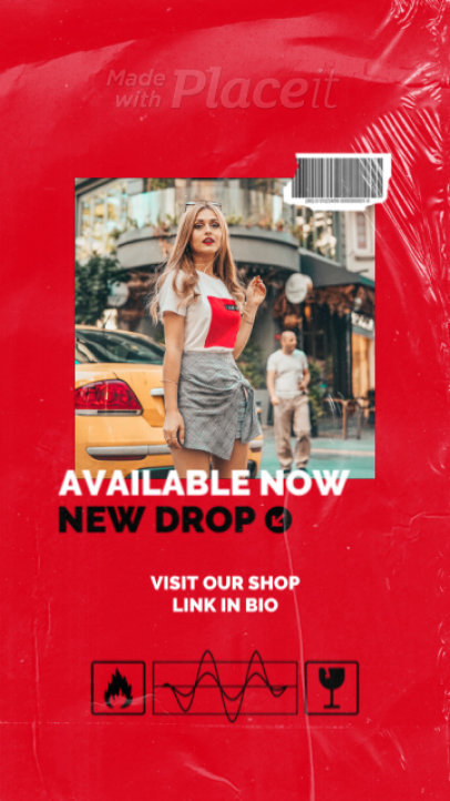 Instagram Story Video Creator Inviting to Visit a Music Merch Site 2496-el1