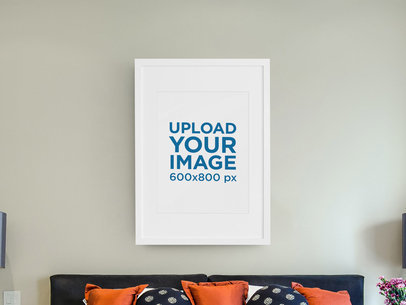 Art Print Mockup Placed over a Bed 