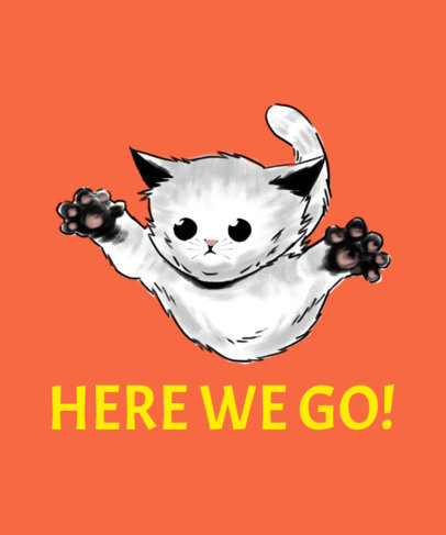 Illustrated T-Shirt Design Generator Featuring a Kitten Jumping 3244a