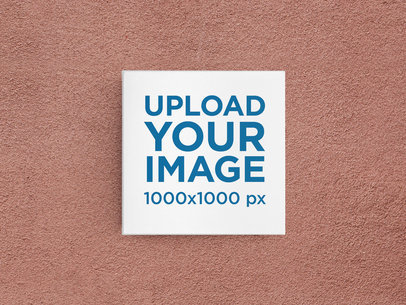Squared Art Print Mockup Featuring a Customizable Surface