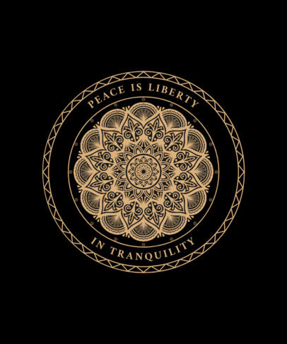 T-Shirt Design Template Featuring an Elegant Mandala Art Design