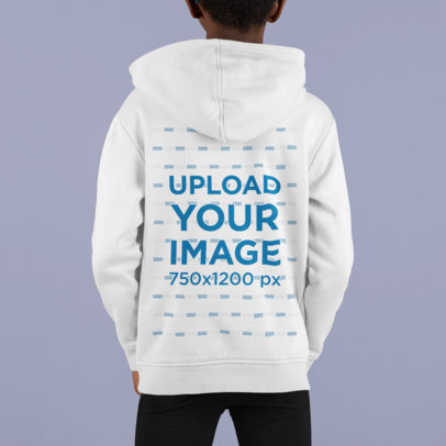 Back View Mockup Featuring a Kid Posing with a Hoodie
