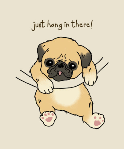 T-Shirt Design Generator Featuring a Small Pug Hanging From a Rope 3244d