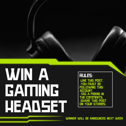 Instagram Post Maker for a Gaming Headset Giveaway 3300b-el1
