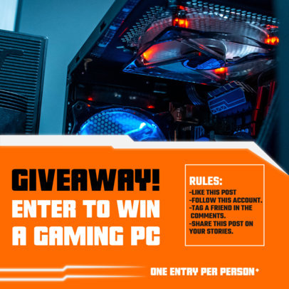 Instagram Post Design Maker for a Gaming PC Giveaway 3300e-el1