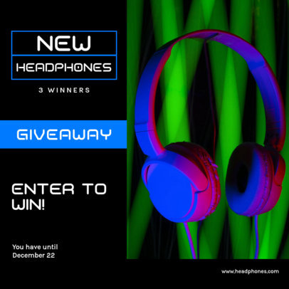 Instagram Post Maker for a Headphone Giveaway