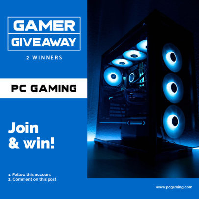 Instagram Post Maker to Promote a Giveaway for Gamers 