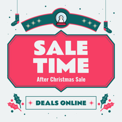 Instagram Post Generator Featuring a Sale Announcement and Xmas Graphics